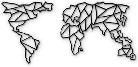 Decorazione murale Mappa del mondo trasparente, 85 x 170 cm - Bystag