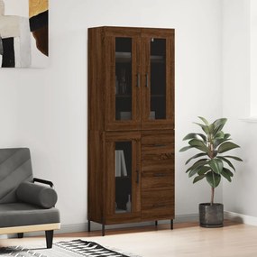 Credenza Rovere Marrone 69,5x34x180 Cm İn Legno Multistrato /