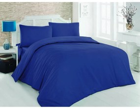 Biancheria in cotone blu scuro per letto matrimoniale 200x200 cm - Mijolnir
