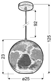 Lampadario a sospensione con filo SFINKS 1xE27/60W/230V