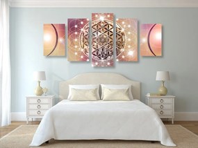 Quadri 5 pezzi – Mandala affascinante