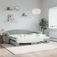 Divano Letto con Letto Estraibile Grigio Chiaro 90x200 Vellutocod mxl 106609