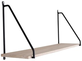 Scaffale in legno massiccio nero pavlovnia Arnhem - House Nordic