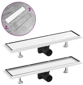 Scarico Doccia 2-in-1 Con Copertura 53x14 Cm İn Acciaio Inox /