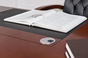 Scrivania presidenziale ufficio 180 cm in legno marrone noce PRESTIGE B630-Arrediorg.it
