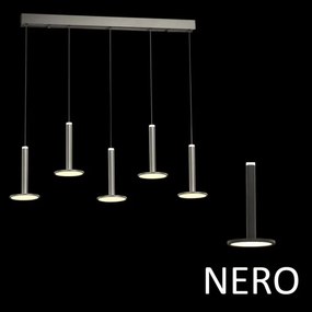 Lampadario led lineare a 5 pendenti tua md17033012-5bbk nero