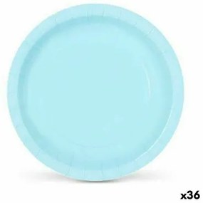 Set di piatti Algon Monouso Cartone Azzurro 10 Pezzi 20 cm (36 Unità)