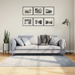 Tappeto Shaggy Pamplona A Pelo Lungo Moderno Blu 160x160 Cm /