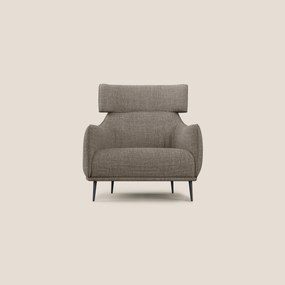 Zelda Poltroncina dal design moderno in morbido tessuto impermeabile T06 marrone