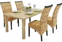 Sedie da Pranzo 4 pz in Abca e Legno Massello di Mango cod mxl 14351