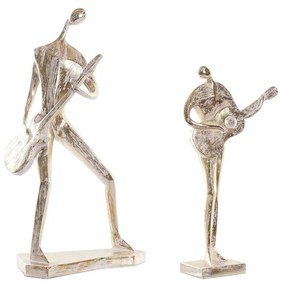 Statua Decorativa DKD Home Decor Dorato Resina Musicista Tradizionale (21 x 13 x 42 cm) (2 Unità)