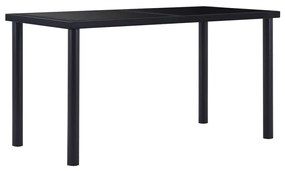 Tavolo Da Pranzo Nero 140x70x75 Cm İn Vetro Temperato /