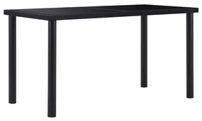 Tavolo Da Pranzo Nero 140x70x75 Cm İn Vetro Temperato /