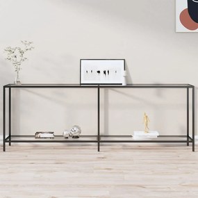 Tavolo Consolle Trasparente 220x35x75,5 Cm İn Vetro Temperato /
