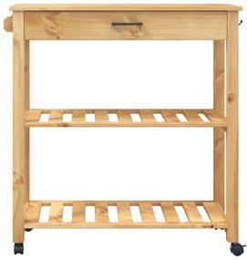 Carrello da cucina monza 84x40x90 cm in legno massello di pino