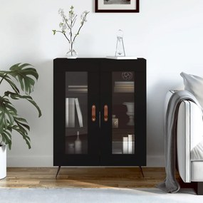 Credenza Nera 69,5x34x90 Cm İn Legno Multistrato /