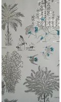 Osborne & Little Carta da parati Jagmandir - Grey/ Silver