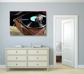 Stampa su tela – Giradischi con disco in vinile