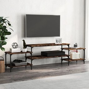 Mobile Porta Tv Rovere Fumo 197x35x52 Cm İn Legno Multistrato /