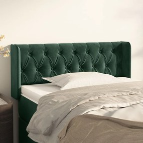 Testiera Ad Orecchio Verde Scuro 93x16x78/88 Cm İn Velluto /