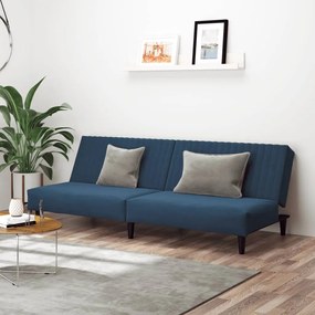 Divano Letto A 2 Posti Blu İn Velluto /