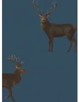 Hirsch Tapete Evesham Deer von Sanderson - Indigo