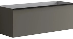 Mobile da bagno sotto lavabo Pixel plain grigio carbone e maniglia alluminio nero laccato L 120 x H 40 x P 45.5 cm 2 cassetti, lavabo non incluso