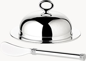 Set burriera argentata con coltello Jago 4 pz