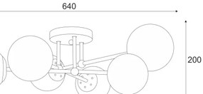 Lampadario a plafone MALENA 6xE14/5W/230V cromo opaco/fumé