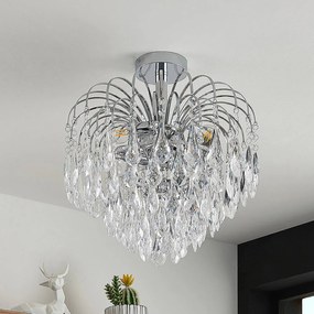 Plafoniera soffitto Silino Lindby, dimmerabile, Cromo / Argento, Soggiorno / Sala da pranzo, Metallo, Moderno, Plafoniera