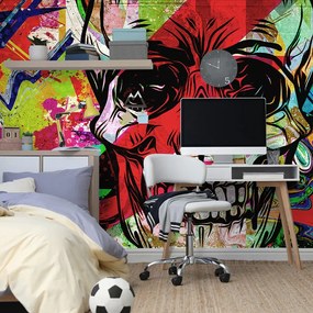 Carta da parati – Teschio in stile graffiti