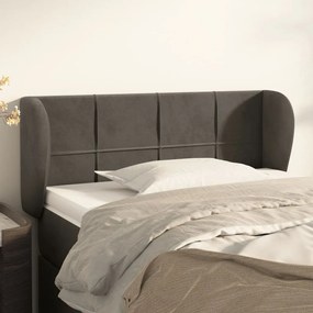 Testiera Ad Orecchio Grigio Scuro 103x23x78/88 Cm İn Velluto /