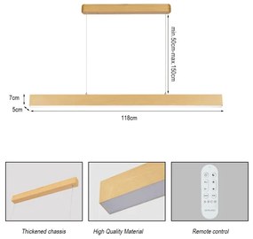 Brilagi - Lampadario LED dimmerabile SLEEKLINE SMART LED/40W/230V Wi-Fi Tuya + telecomando