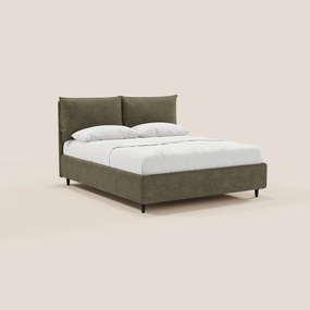 ZAYRON letto imbottito con vano contenitore e morbidi cuscini regolabili - design moderno in tessuto certificato Oeko-Tex®