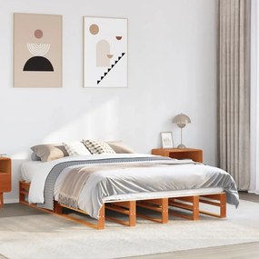 Letto senza materasso marrone cera 160x200 cm in legno di pino