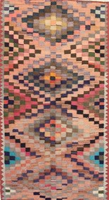 Kilim Tappeto 250 x 130 Rosso (Iran) Tessuto A Mano