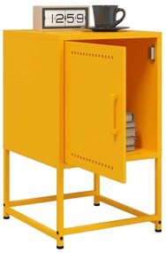 Comodini 2 pz giallo senape 36x39x60,5 cm in acciaio