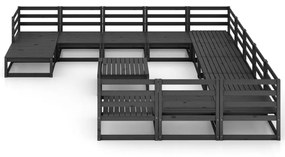 Set divani da giardino 13 pz in legno massello di pino
