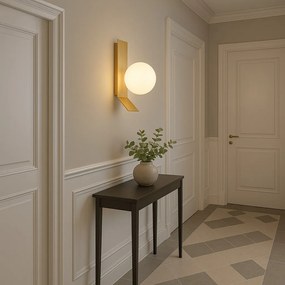 APP1759-1W Applique da parete in oro spazzolato/bianco