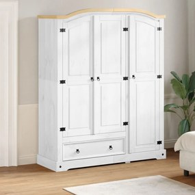 Armadio corona bianco 151,5x52x186 cm in legno massello di pino