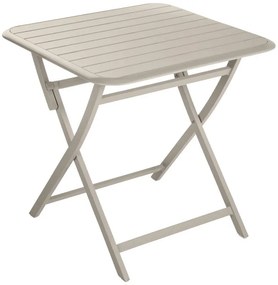 Tavolo da pranzo per giardino pieghevole Idaho NATERIAL struttura e superficie in alluminio beige per 2 persone 75x75cm