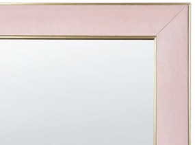 Specchio da terra velluto rosa e oro 50 x 150 cm LAUTREC Beliani