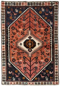 Shiraz Tappeto 140x100 Rosso (Iran) Annodato A Mano