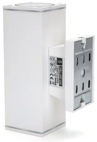 Aigostar - Applique da esterno 2xGU10/230V bianco IP65 quadrato
