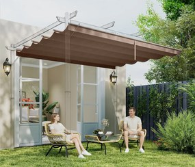 Tetto di Ricambio per Pergola Gazebo da Giardino 300x400 cm in Poliestere Caffè...