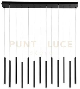 Lampadario a sospensione led pype nera 65w 6110lm cct 3000 4000 650...