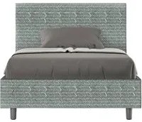 Letto una piazza e mezza contenitore imbottito 120x200 tessuto Aragona 7 azzurro Adele