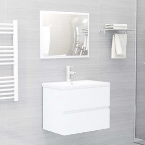 Set Mobili Da Bagno Bianco İn Truciolato /