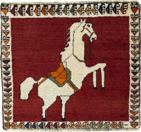 Gabbeh Tappeto 50x60 Rosso (Iran) Annodato A Mano