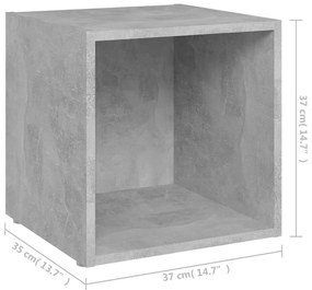 Mobili Porta TV 2pz Grigio Cemento 37x35x37cm Legno Multistrato